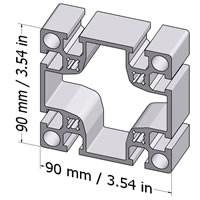 Standard Structural Aluminum Profile 90x90L