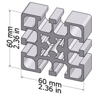 T-Slotted Aluminum Extrusion 60x60 F