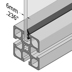 T-slot gasket for 6mm panels