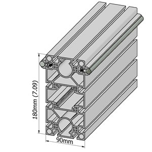 90x180 Aluminum Extrusion With Linear Guides